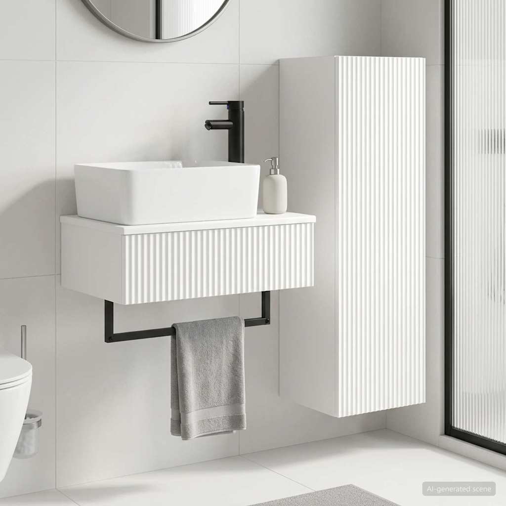 vidaXL Bathroom Furniture Set 2 pcs High Gloss White