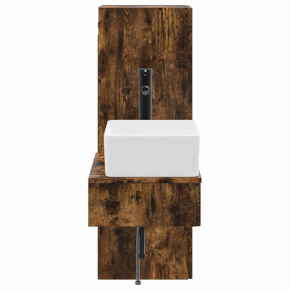 vidaXL Bathroom Furniture Set 2 pcs Smoked Oak 33 x 34.5 x 100 cm