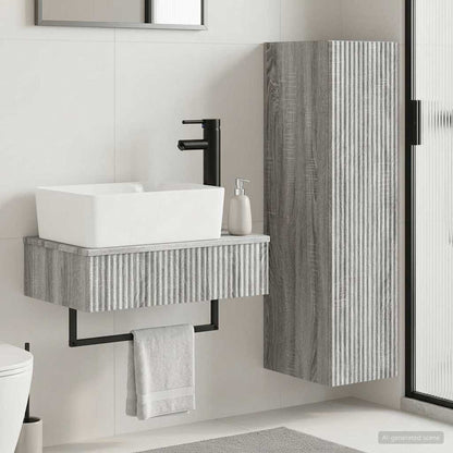 vidaXL Bathroom Furniture Set 2 pcs Grey Sonoma 33 x 34.5 x 100 cm