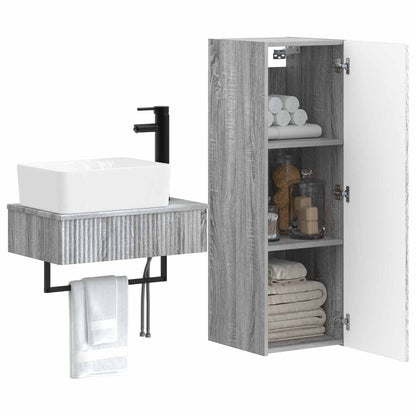 vidaXL Bathroom Furniture Set 2 pcs Grey Sonoma 33 x 34.5 x 100 cm