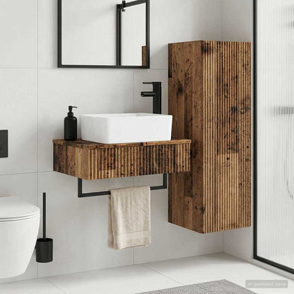 vidaXL Bathroom Furniture Set 2 pcs Old Wood 33 x 34.5 x 100 cm