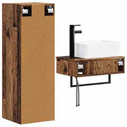 vidaXL Bathroom Furniture Set 2 pcs Old Wood 33 x 34.5 x 100 cm