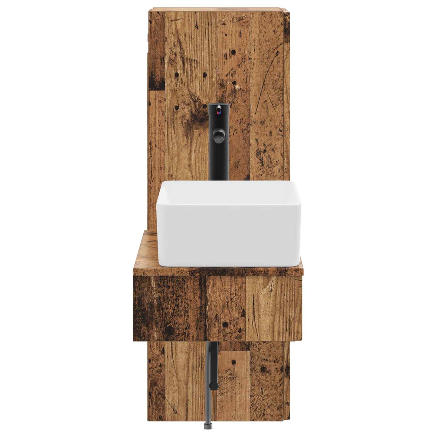 vidaXL Bathroom Furniture Set 2 pcs Old Wood 33 x 34.5 x 100 cm