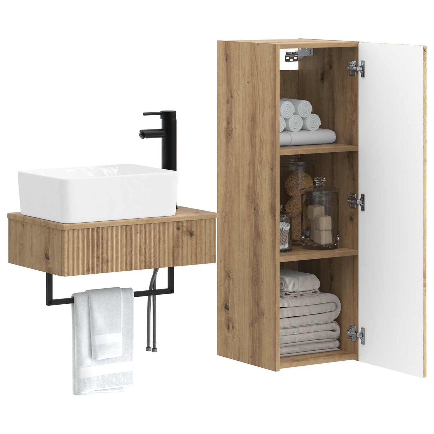 vidaXL Bathroom Furniture Set 2 pcs Artisan Oak 33 x 34.5 x 100 cm
