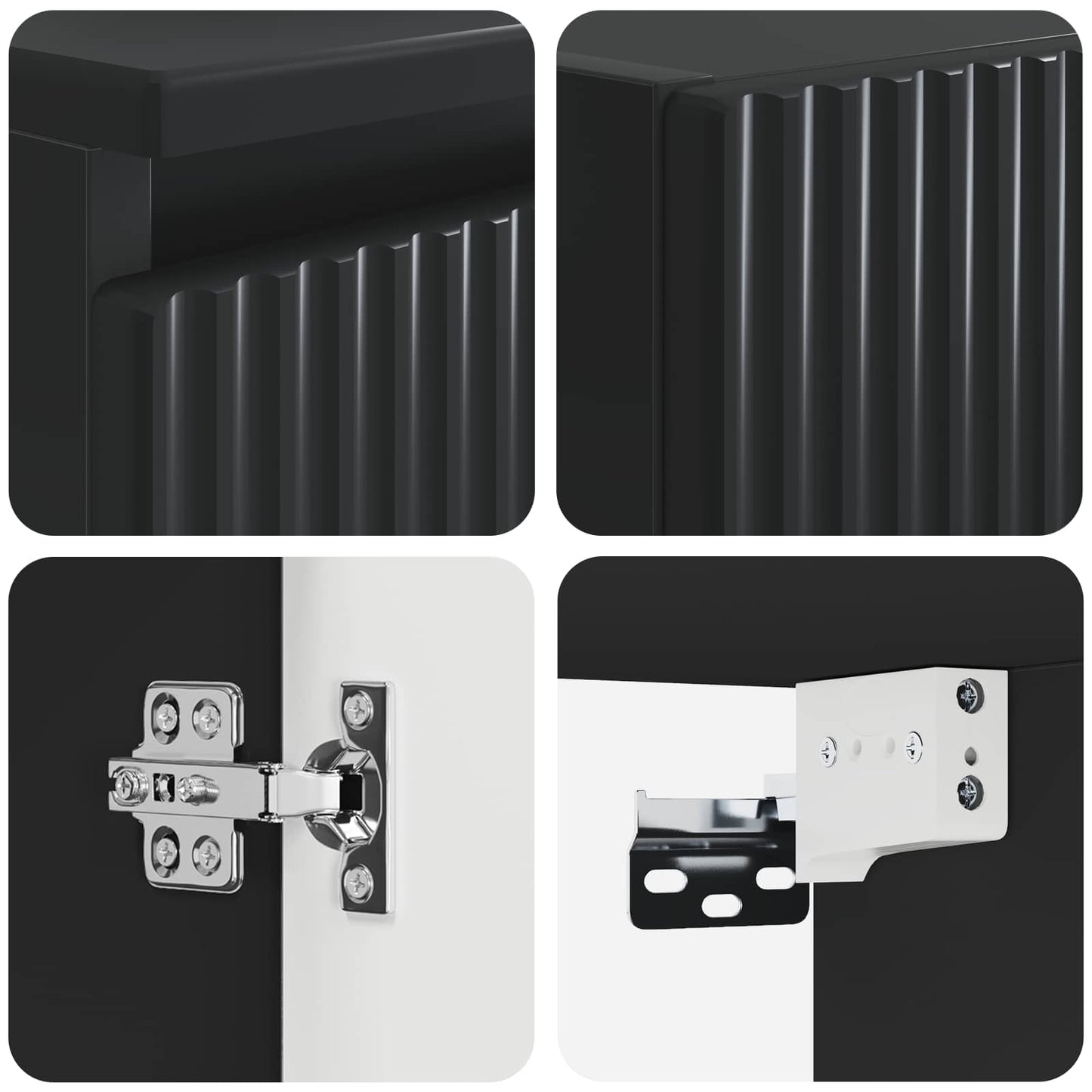 vidaXL Bathroom Furniture Set 2 pcs Black 33 x 34.5 x 100 cm