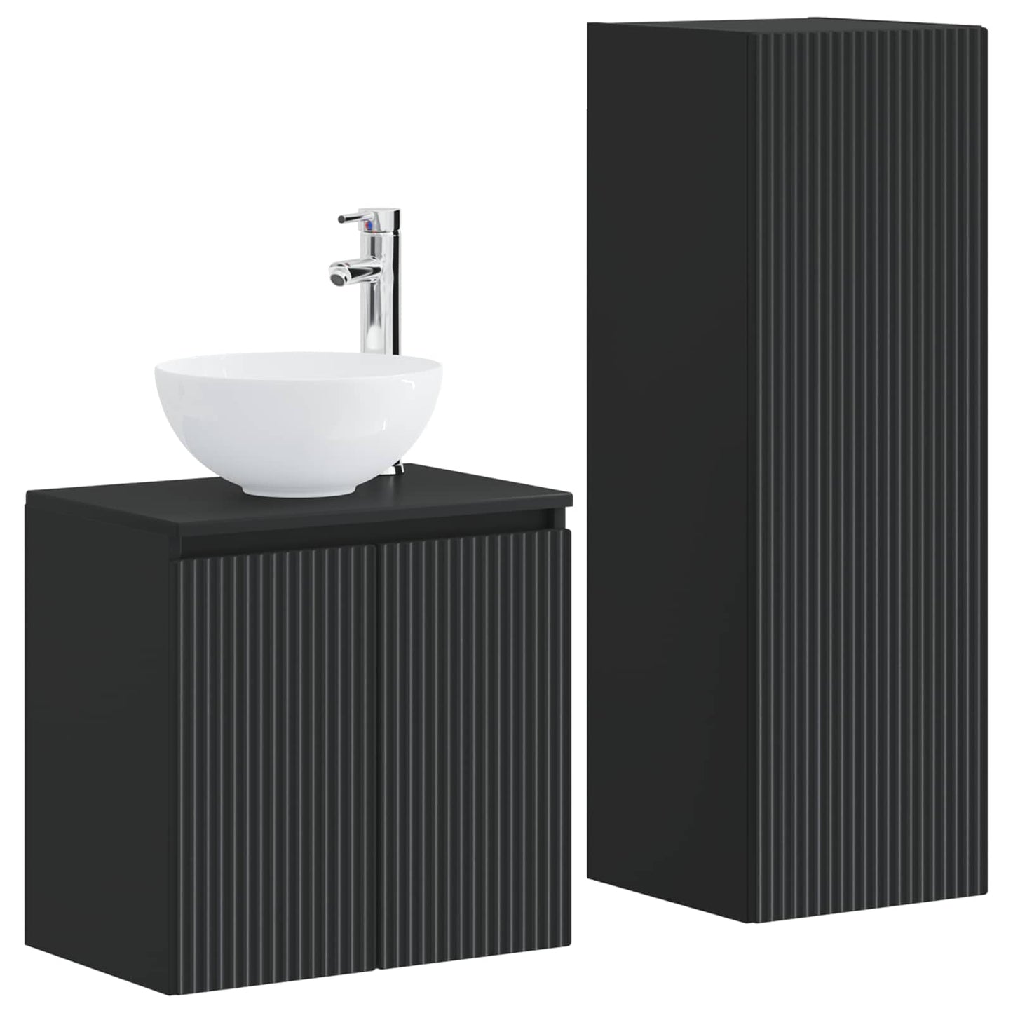 vidaXL Bathroom Furniture Set 2 pcs Black 33 x 34.5 x 100 cm
