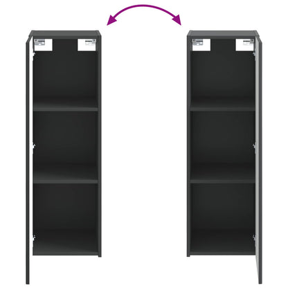 vidaXL Bathroom Furniture Set 2 pcs Black 33 x 34.5 x 100 cm