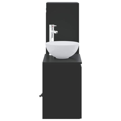 vidaXL Bathroom Furniture Set 2 pcs Black 33 x 34.5 x 100 cm