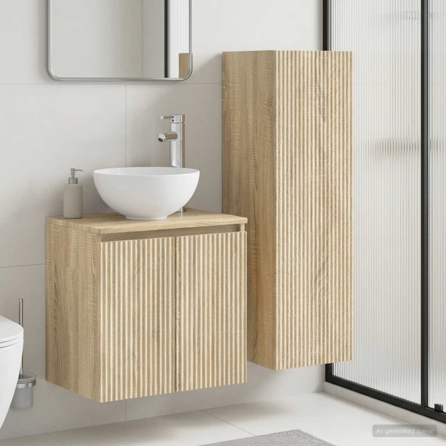 vidaXL Bathroom Furniture Set 2 pcs Sonoma Oak 33 x 34.5 x 100 cm