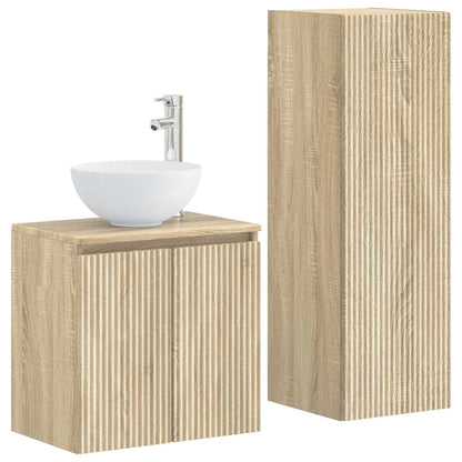 vidaXL Bathroom Furniture Set 2 pcs Sonoma Oak 33 x 34.5 x 100 cm
