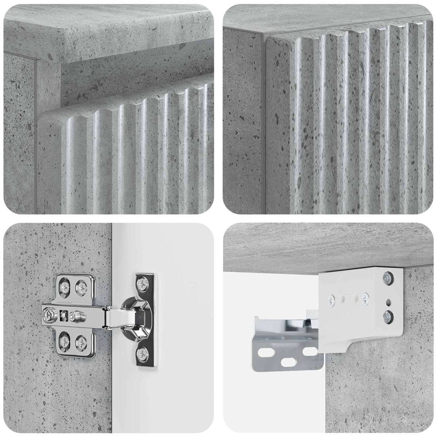 vidaXL Bathroom Furniture Set 2 pcs Concrete Grey 33 x 34.5 x 100 cm
