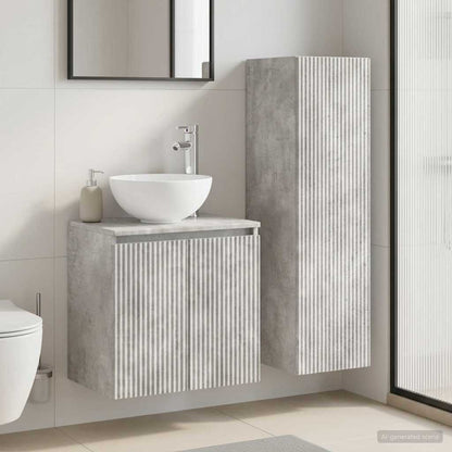 vidaXL Bathroom Furniture Set 2 pcs Concrete Grey 33 x 34.5 x 100 cm
