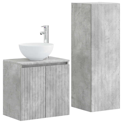 vidaXL Bathroom Furniture Set 2 pcs Concrete Grey 33 x 34.5 x 100 cm