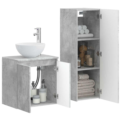 vidaXL Bathroom Furniture Set 2 pcs Concrete Grey 33 x 34.5 x 100 cm