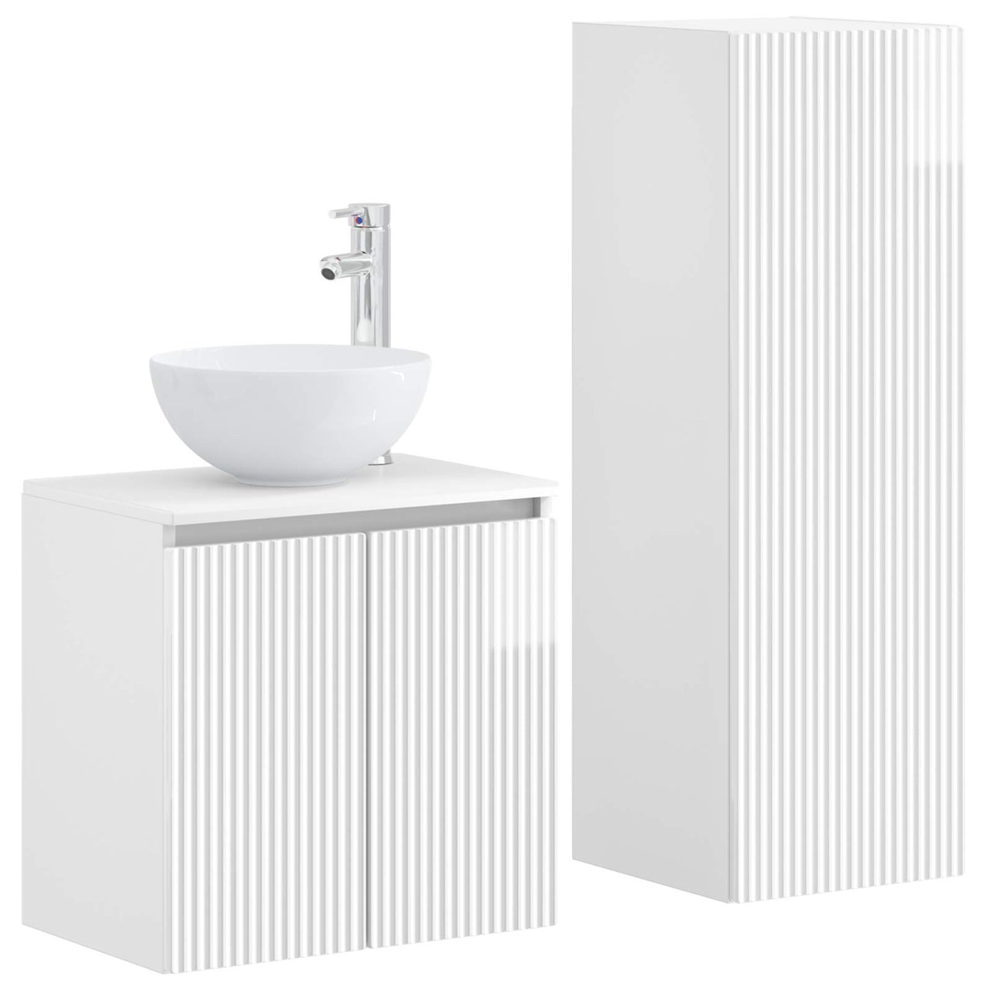 vidaXL Bathroom Furniture Set 2 pcs High Gloss White