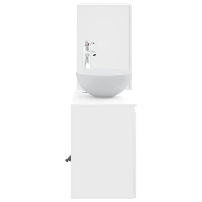 vidaXL Bathroom Furniture Set 2 pcs High Gloss White