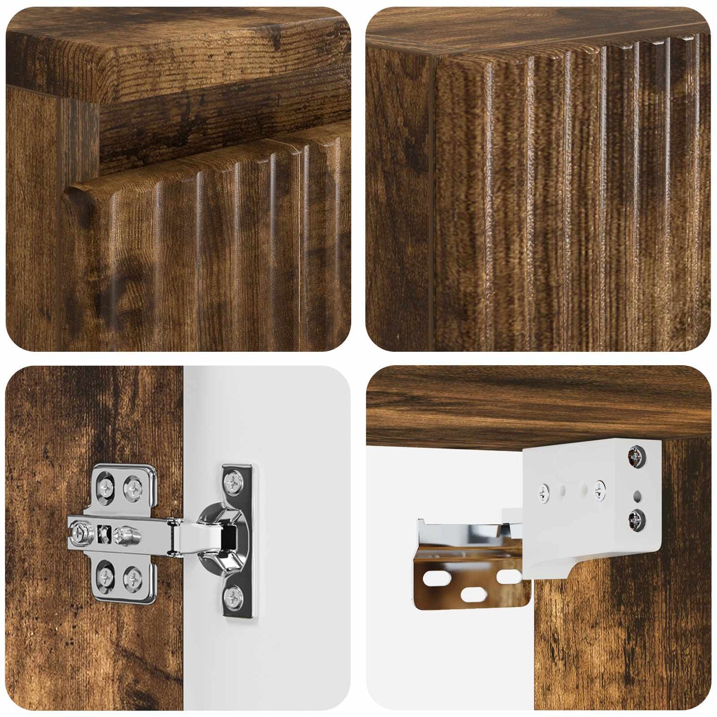 vidaXL Bathroom Furniture Set 2 pcs Smoked Oak 33 x 34.5 x 100 cm