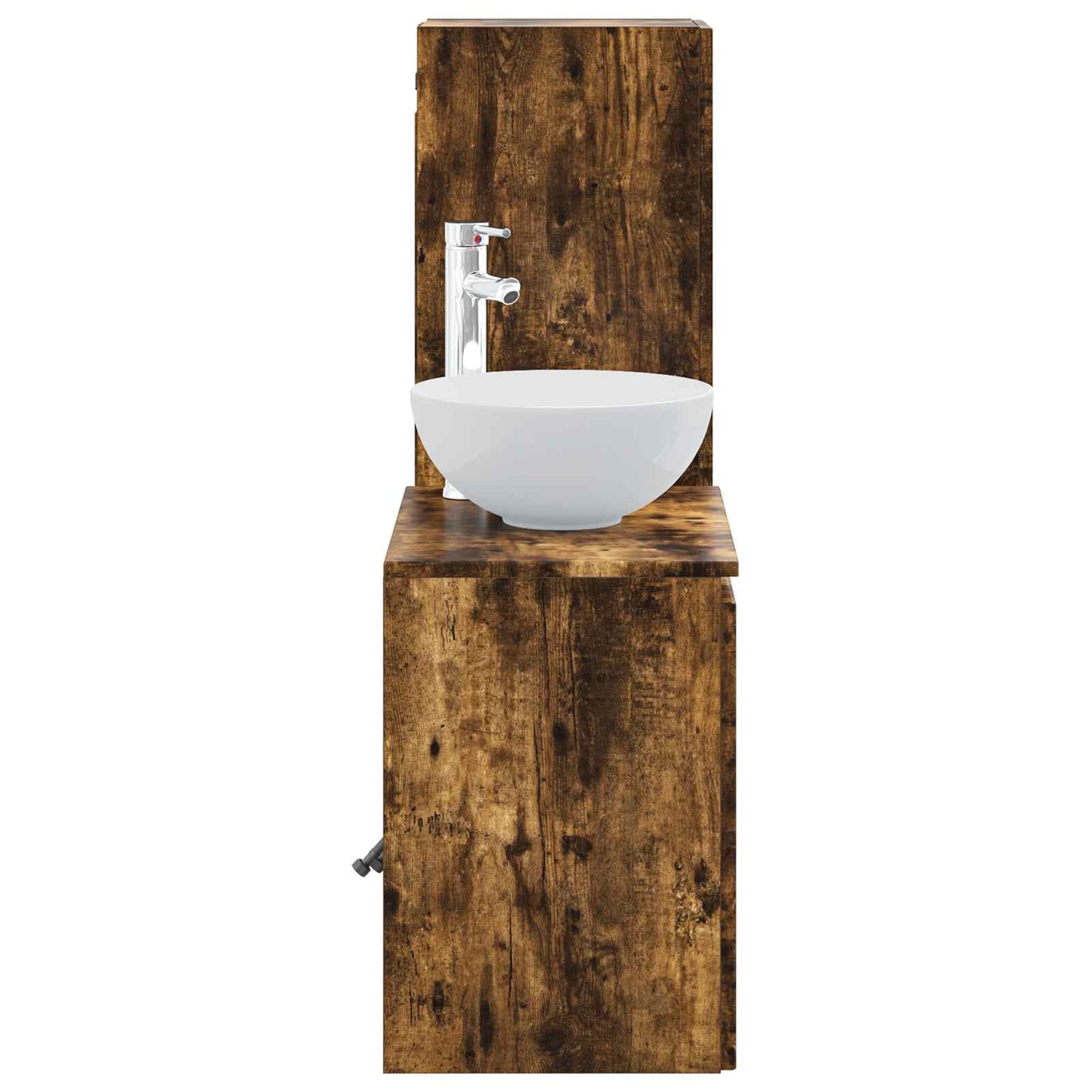 vidaXL Bathroom Furniture Set 2 pcs Smoked Oak 33 x 34.5 x 100 cm
