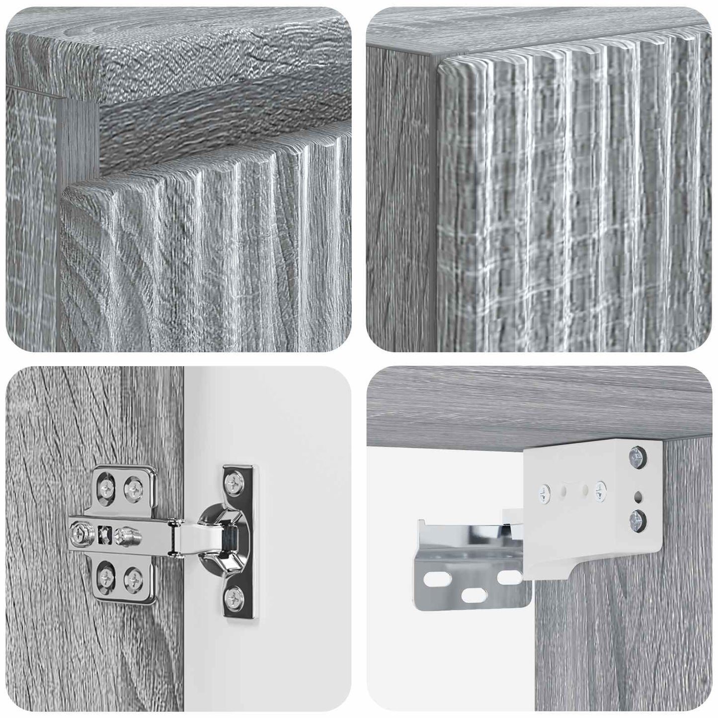 vidaXL Bathroom Furniture Set 2 pcs Grey Sonoma 33 x 34.5 x 100 cm