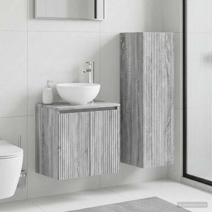 vidaXL Bathroom Furniture Set 2 pcs Grey Sonoma 33 x 34.5 x 100 cm
