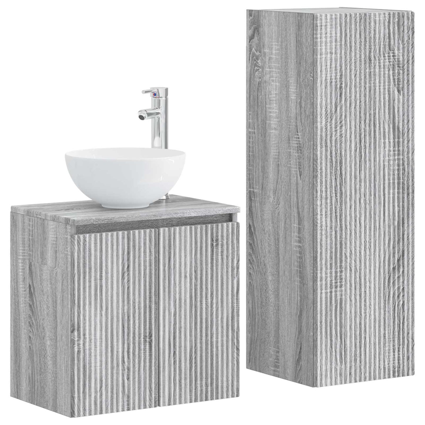 vidaXL Bathroom Furniture Set 2 pcs Grey Sonoma 33 x 34.5 x 100 cm
