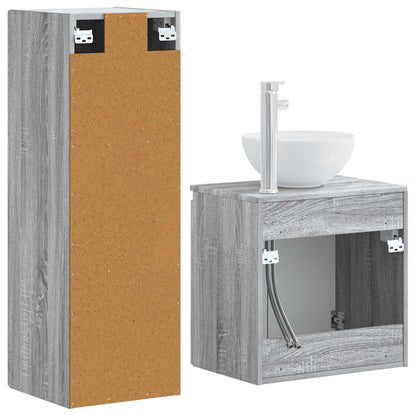 vidaXL Bathroom Furniture Set 2 pcs Grey Sonoma 33 x 34.5 x 100 cm