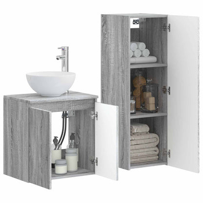 vidaXL Bathroom Furniture Set 2 pcs Grey Sonoma 33 x 34.5 x 100 cm