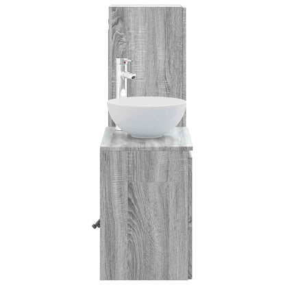 vidaXL Bathroom Furniture Set 2 pcs Grey Sonoma 33 x 34.5 x 100 cm