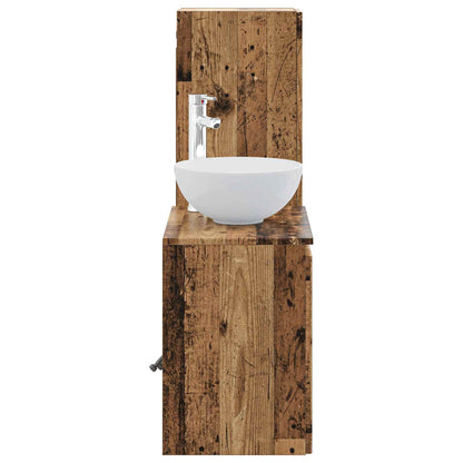 vidaXL Bathroom Furniture Set 2 pcs Old Wood 33 x 34.5 x 100 cm