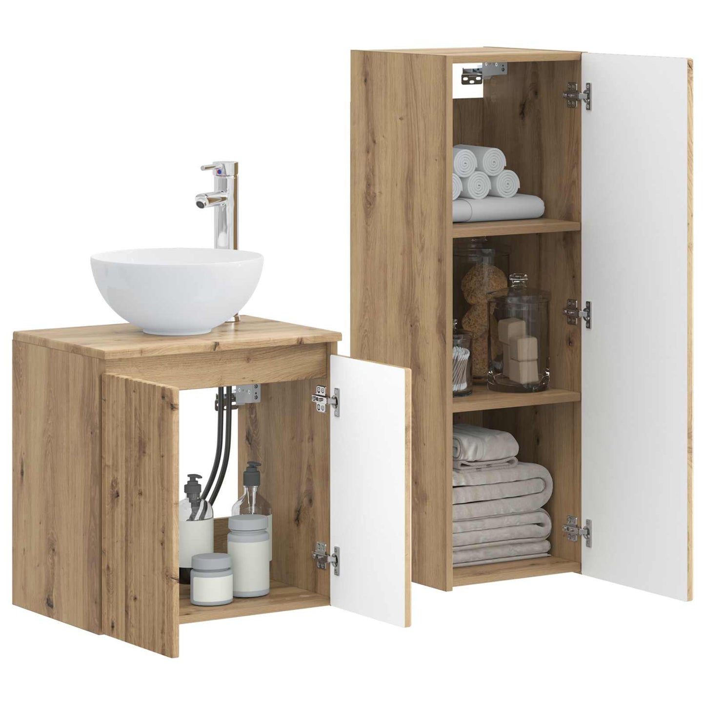 vidaXL Bathroom Furniture Set 2 pcs Artisan Oak 33 x 34.5 x 100 cm