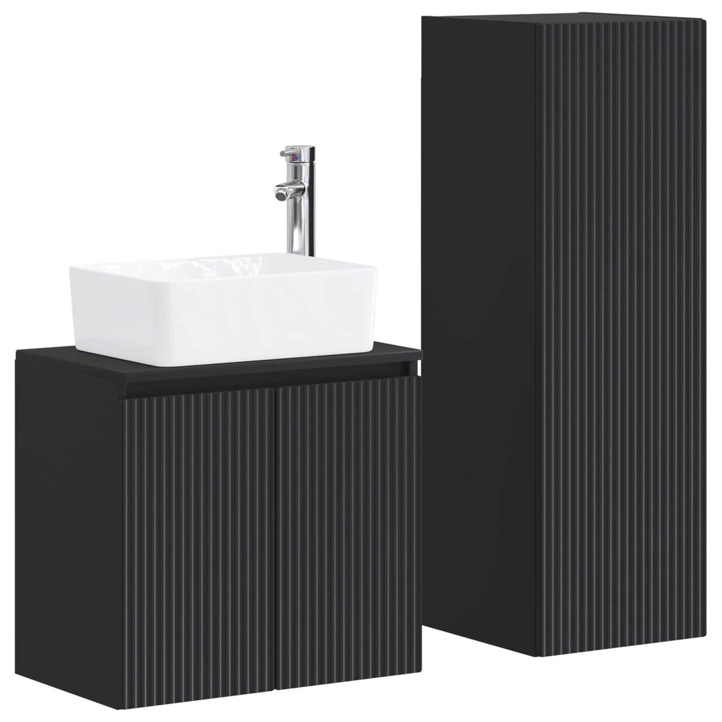 vidaXL Bathroom Furniture Set 2 pcs Black 33 x 34.5 x 100 cm