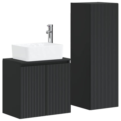 vidaXL Bathroom Furniture Set 2 pcs Black 33 x 34.5 x 100 cm