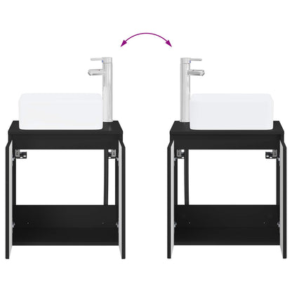 vidaXL Bathroom Furniture Set 2 pcs Black 33 x 34.5 x 100 cm