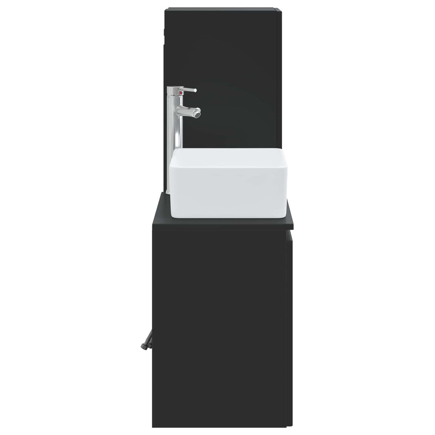 vidaXL Bathroom Furniture Set 2 pcs Black 33 x 34.5 x 100 cm