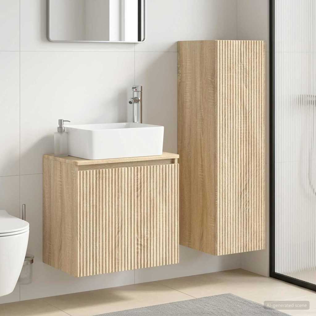vidaXL Bathroom Furniture Set 2 pcs Sonoma Oak 33 x 34.5 x 100 cm