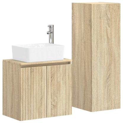 vidaXL Bathroom Furniture Set 2 pcs Sonoma Oak 33 x 34.5 x 100 cm