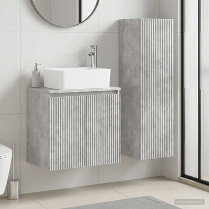 vidaXL Bathroom Furniture Set 2 pcs Concrete Grey 33 x 34.5 x 100 cm