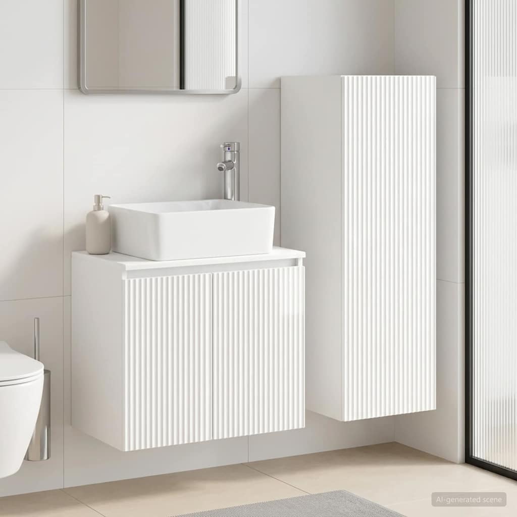 vidaXL Bathroom Furniture Set 2 pcs High Gloss White
