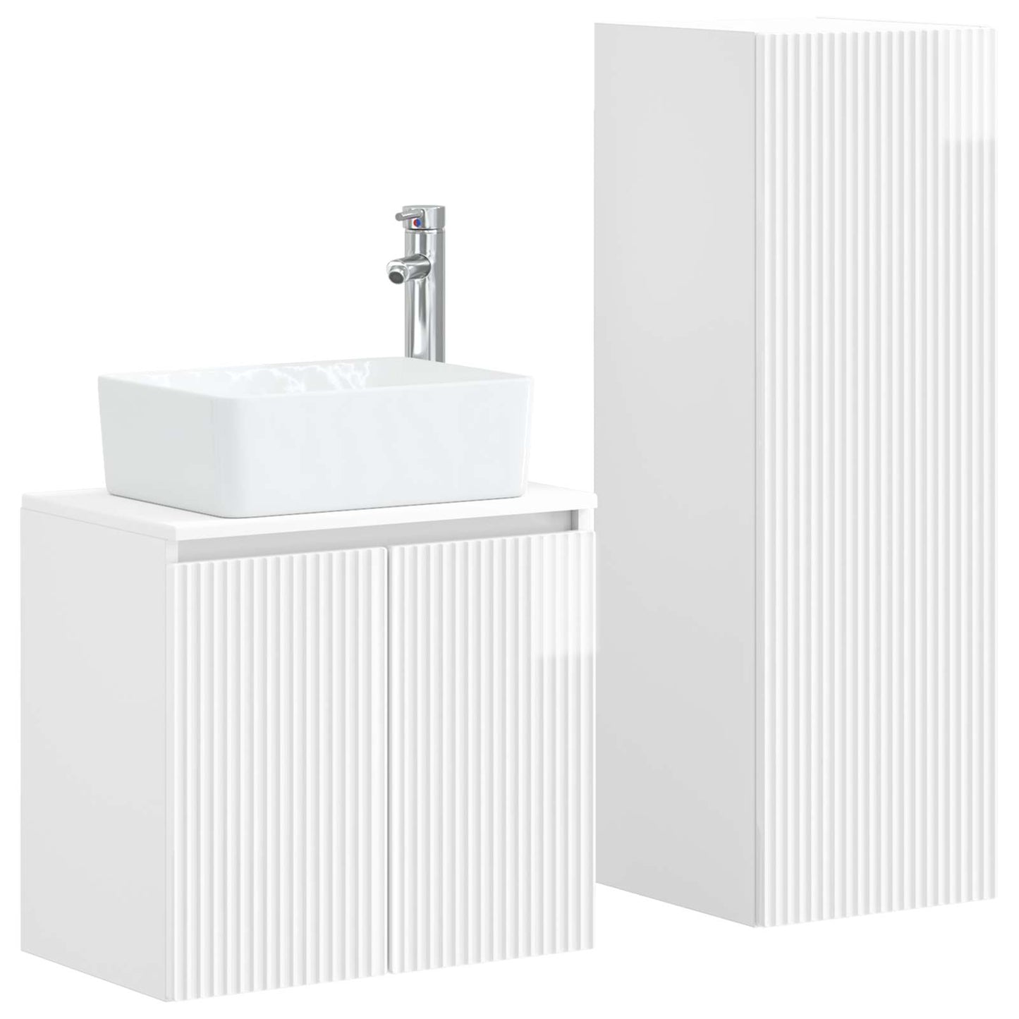 vidaXL Bathroom Furniture Set 2 pcs High Gloss White