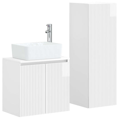 vidaXL Bathroom Furniture Set 2 pcs High Gloss White