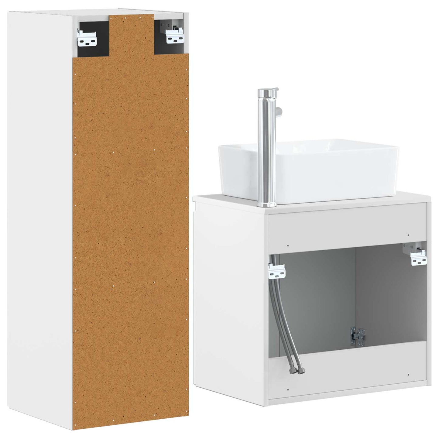 vidaXL Bathroom Furniture Set 2 pcs High Gloss White