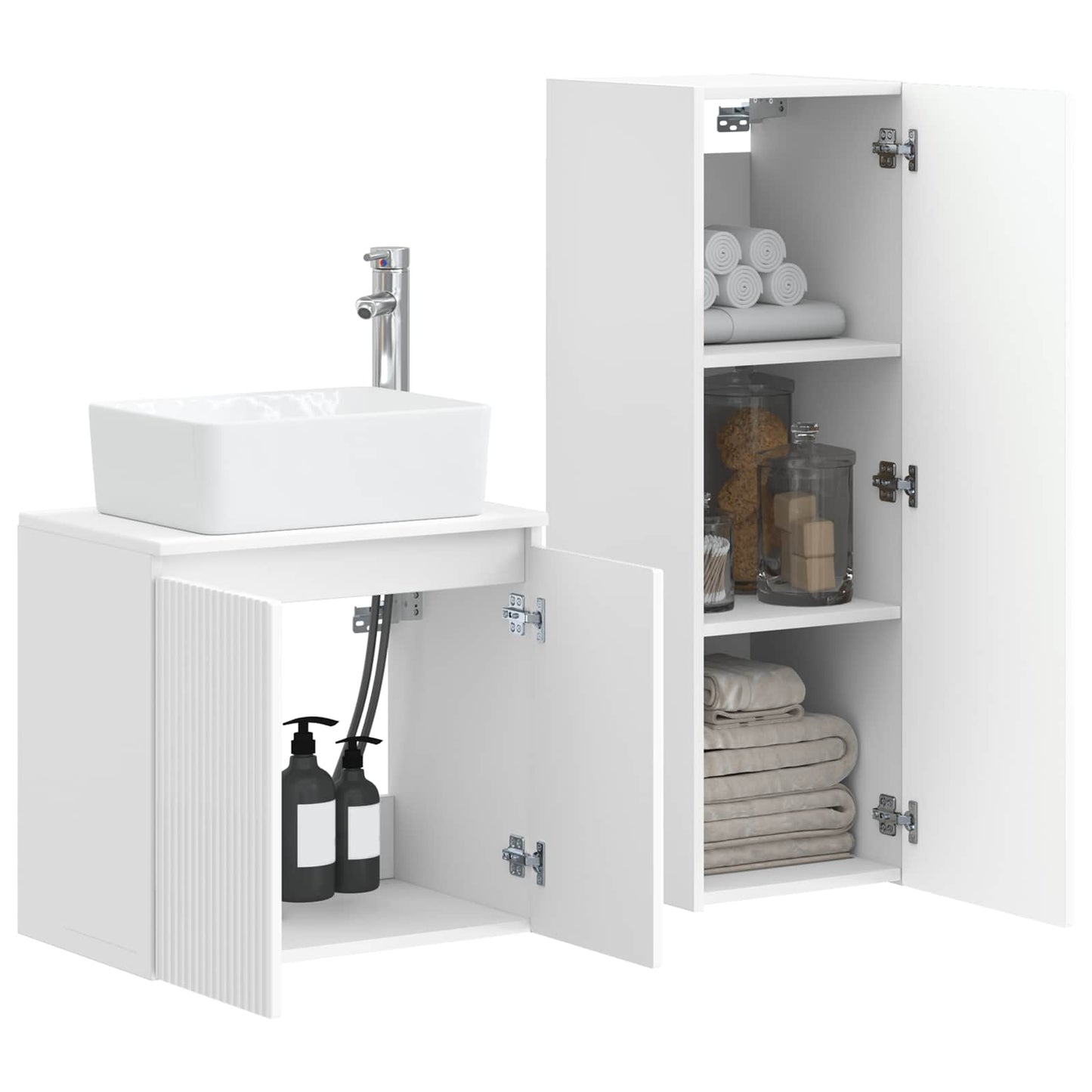 vidaXL Bathroom Furniture Set 2 pcs High Gloss White