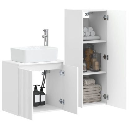 vidaXL Bathroom Furniture Set 2 pcs High Gloss White