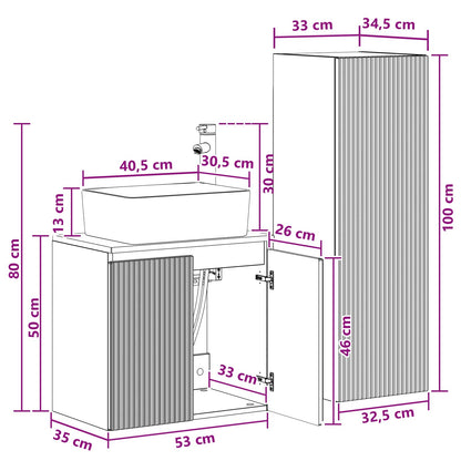 vidaXL Bathroom Furniture Set 2 pcs High Gloss White