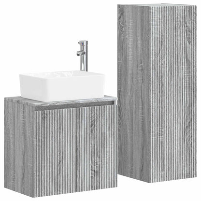 vidaXL Bathroom Furniture Set 2 pcs Grey Sonoma 33 x 34.5 x 100 cm