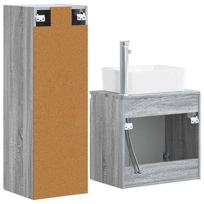 vidaXL Bathroom Furniture Set 2 pcs Grey Sonoma 33 x 34.5 x 100 cm