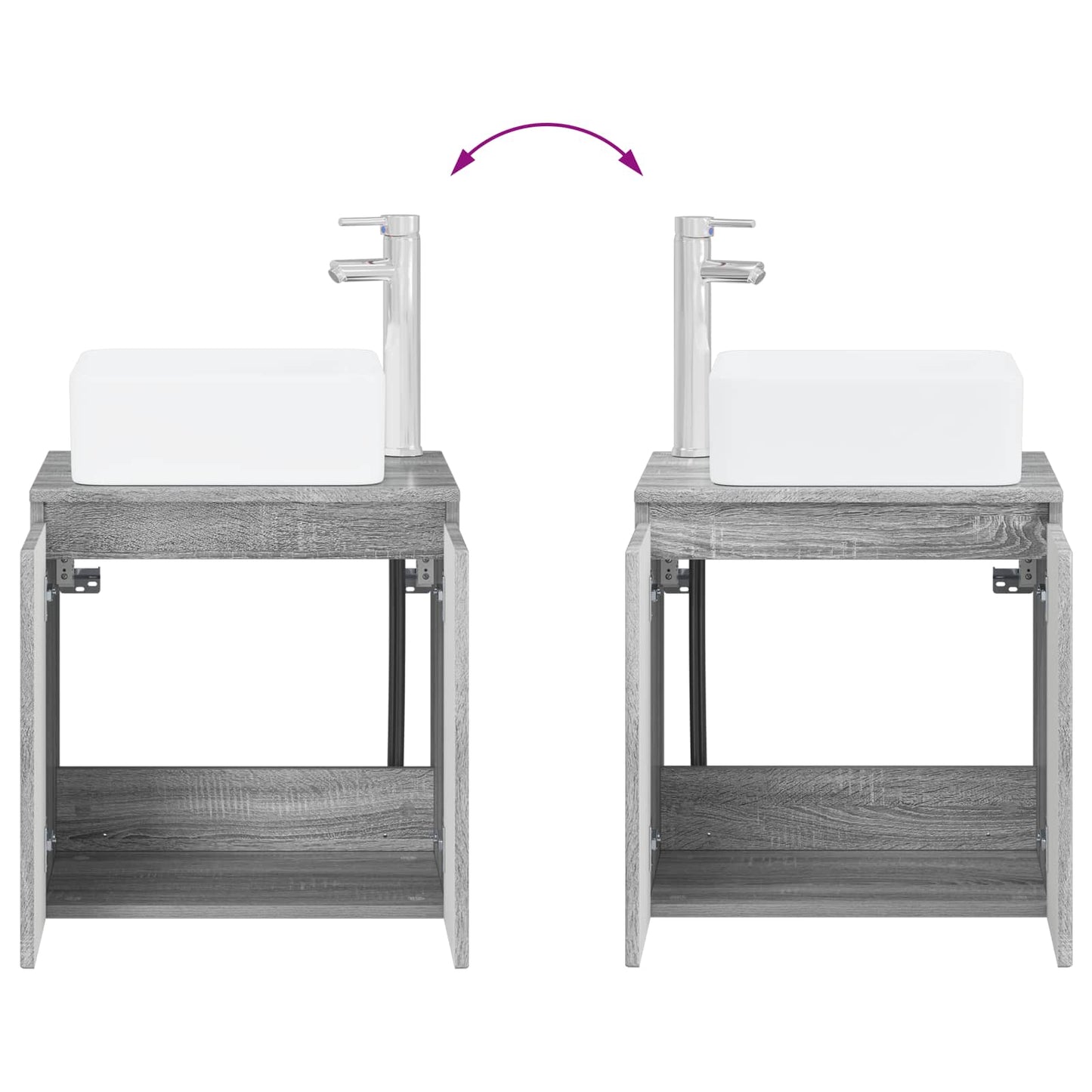 vidaXL Bathroom Furniture Set 2 pcs Grey Sonoma 33 x 34.5 x 100 cm