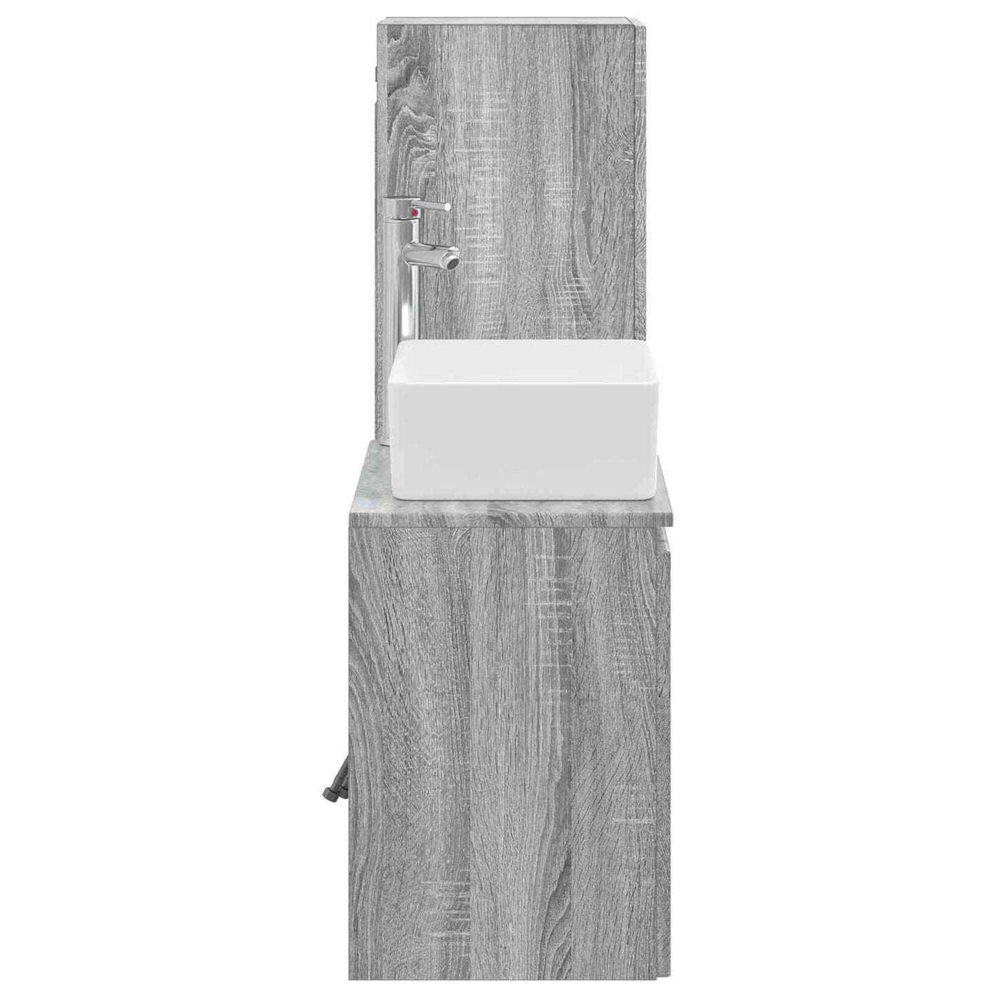 vidaXL Bathroom Furniture Set 2 pcs Grey Sonoma 33 x 34.5 x 100 cm