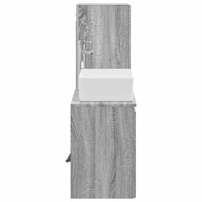 vidaXL Bathroom Furniture Set 2 pcs Grey Sonoma 33 x 34.5 x 100 cm