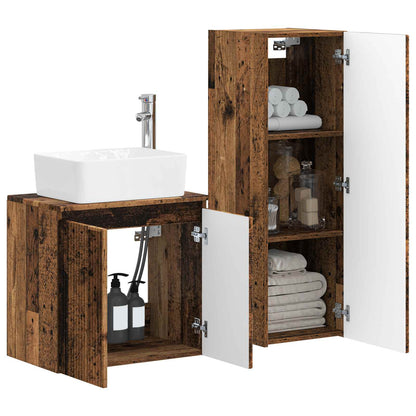 vidaXL Bathroom Furniture Set 2 pcs Old Wood 33 x 34.5 x 100 cm
